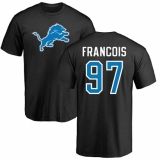 NFL Nike Detroit Lions #97 Ricky Jean Francois Black Name & Number Logo T-Shirt
