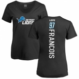 NFL Women's Nike Detroit Lions #97 Ricky Jean Francois Black Backer T-Shirt