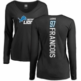 NFL Women's Nike Detroit Lions #97 Ricky Jean Francois Black Backer Long Sleeve T-Shirt