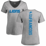 NFL Women's Nike Detroit Lions #97 Ricky Jean Francois Ash Backer T-Shirt