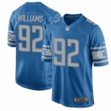 Men's Nike Detroit Lions #92 Sylvester Williams Game Blue Team Color NFL Jersey