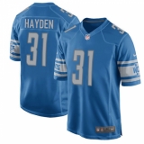Men's Nike Detroit Lions #31 D.J. Hayden Game Light Blue Team Color NFL Jersey