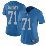Women's Nike Detroit Lions #71 Ricky Wagner Limited Blue Alternate Vapor Untouchable NFL Jersey