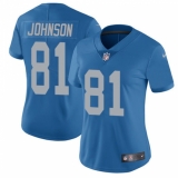 Women's Nike Detroit Lions #81 Calvin Johnson Limited Blue Alternate Vapor Untouchable NFL Jersey