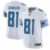 Men's Nike Detroit Lions #81 Calvin Johnson Elite White NFL Jersey