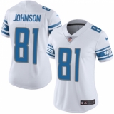 Women's Nike Detroit Lions #81 Calvin Johnson Limited White Vapor Untouchable NFL Jersey