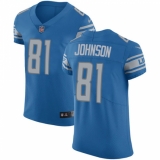 Men's Nike Detroit Lions #81 Calvin Johnson Light Blue Team Color Vapor Untouchable Elite Player NFL Jersey