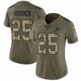Women's Nike Detroit Lions #25 Theo Riddick Limited Olive/Camo Salute to Service NFL Jersey