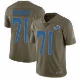 Youth Nike Detroit Lions #71 Ricky Wagner Limited Olive 2017 Salute to Service NFL Jersey