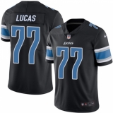 Men's Nike Detroit Lions #77 Cornelius Lucas Elite Black Rush Vapor Untouchable NFL Jersey