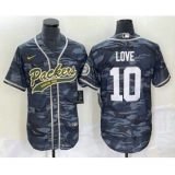 Men's Nike Green Bay Packers #10 Jordan Love Grey Camo Cool Base Stitched Baseball Jersey