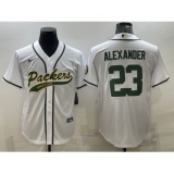 Men's Green Bay Packers #23 Jaire Alexander White With Patch Cool Base Stitched Baseball Jersey