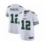 Men's Green Bay Packers #12 Aaron Rodgers White Team Logo Cool Edition Jersey