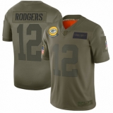 Youth Green Bay Packers #12 Aaron Rodgers Limited Camo 2019 Salute to Service Football Jersey