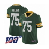 Men's Green Bay Packers #75 Bryan Bulaga Green Team Color Vapor Untouchable Limited Player 100th Season Football Jersey
