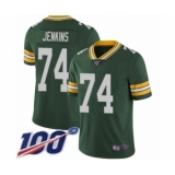 Men's Green Bay Packers #74 Elgton Jenkins Green Team Color Vapor Untouchable Limited Player 100th Season Football Jersey
