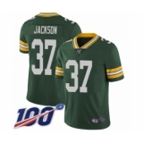 Men's Green Bay Packers #37 Josh Jackson Green Team Color Vapor Untouchable Limited Player 100th Season Football Jersey