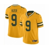 Men's Green Bay Packers #9 DeShone Kizer Limited Gold Inverted Legend Football Jersey