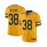 Men's Green Bay Packers #38 Tramon Williams Limited Gold Inverted Legend Football Jersey