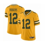 Men's Green Bay Packers #12 Aaron Rodgers Limited Gold Inverted Legend Football Jersey
