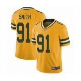 Men's Green Bay Packers #91 Preston Smith Limited Gold Rush Vapor Untouchable Football Jersey