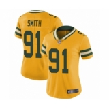 Women's Green Bay Packers #91 Preston Smith Limited Gold Rush Vapor Untouchable Football Jersey