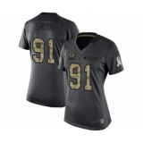 Women's Green Bay Packers #91 Preston Smith Limited Black 2016 Salute to Service Football Jersey
