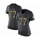 Women's Green Bay Packers #77 Billy Turner Limited Black 2016 Salute to Service Football Jersey