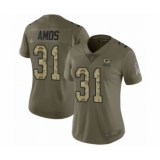 Women's Green Bay Packers #31 Adrian Amos Limited Olive Camo 2017 Salute to Service Football Jersey
