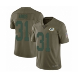 Youth Green Bay Packers #31 Adrian Amos Limited Olive 2017 Salute to Service Football Jersey