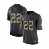 Men's Green Bay Packers #22 Dexter Williams Limited Black 2016 Salute to Service Football Jersey
