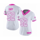 Women's Green Bay Packers #52 Rashan Gary Limited White Pink Rush Fashion Football Jersey