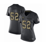 Women's Green Bay Packers #52 Rashan Gary Limited Black 2016 Salute to Service Football Jersey