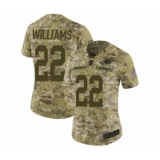 Women's Green Bay Packers #22 Dexter Williams Limited Camo 2018 Salute to Service Football Jersey