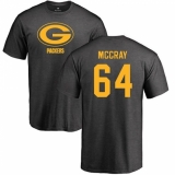 NFL Nike Green Bay Packers #64 Justin McCray Ash One Color T-Shirt