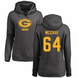 NFL Women's Nike Green Bay Packers #64 Justin McCray Ash One Color Pullover Hoodie