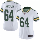 Women's Nike Green Bay Packers #64 Justin McCray White Vapor Untouchable Limited Player NFL Jersey