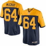 Men's Nike Green Bay Packers #64 Justin McCray Limited Navy Blue Alternate NFL Jersey