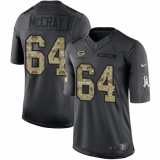 Men's Nike Green Bay Packers #64 Justin McCray Limited Black 2016 Salute to Service NFL Jersey