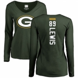 NFL Women's Nike Green Bay Packers #89 Marcedes Lewis Green Backer Long Sleeve T-Shirt
