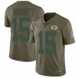 Youth Nike Green Bay Packers #15 JK Scott Limited Olive 2017 Salute to Service NFL Jersey