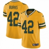 Men's Nike Green Bay Packers #42 Oren Burks Limited Gold Rush Vapor Untouchable NFL Jersey