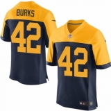 Men's Nike Green Bay Packers #42 Oren Burks Elite Navy Blue Alternate NFL Jersey