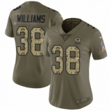 Women's Nike Green Bay Packers #38 Tramon Williams Limited Olive/Camo 2017 Salute to Service NFL Jersey