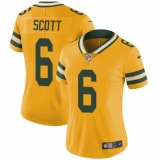 Women's Nike Green Bay Packers #6 JK Scott Limited Gold Rush Vapor Untouchable NFL Jersey