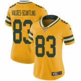 Women's Nike Green Bay Packers #83 Marquez Valdes-Scantling Limited Gold Rush Vapor Untouchable NFL Jersey