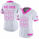 Women's Nike Green Bay Packers #83 Marquez Valdes-Scantling Limited White/Pink Rush Fashion NFL Jersey