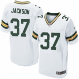Men's Nike Green Bay Packers #37 Josh Jackson Elite White NFL Jersey
