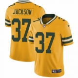 Men's Nike Green Bay Packers #37 Josh Jackson Limited Gold Rush Vapor Untouchable NFL Jersey