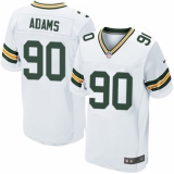 Men's Nike Green Bay Packers #90 Montravius Adams Elite White NFL Jersey